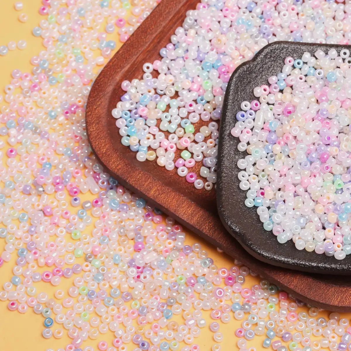 450g/pack Cream Series 2mm/3mm/4mm Glass Loose Seed Beads Jewellery Making Pendant DIY Necklace Bracelet Keychain Accessories