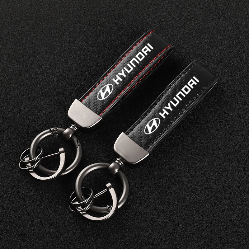 Carbon Fiber Business Gift Keyring Car Styling Leather Keychain For ...