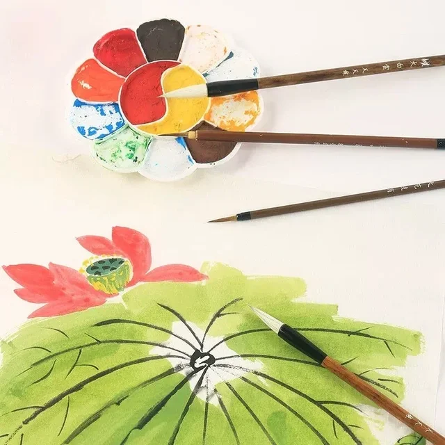 6/9/12/16 pezzi set di pennelli per calligrafia cinese con porta pennelli in bambù arrotolabile Sumi pittura scrittura pennello per acquerello Kanji Art 5