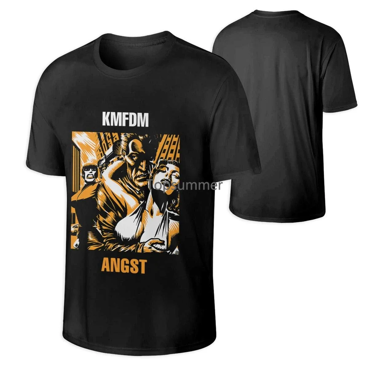 

Kmfdm Men Short-Sleeve Crewneck Cotton T Shirt Soft And Comfortable Black