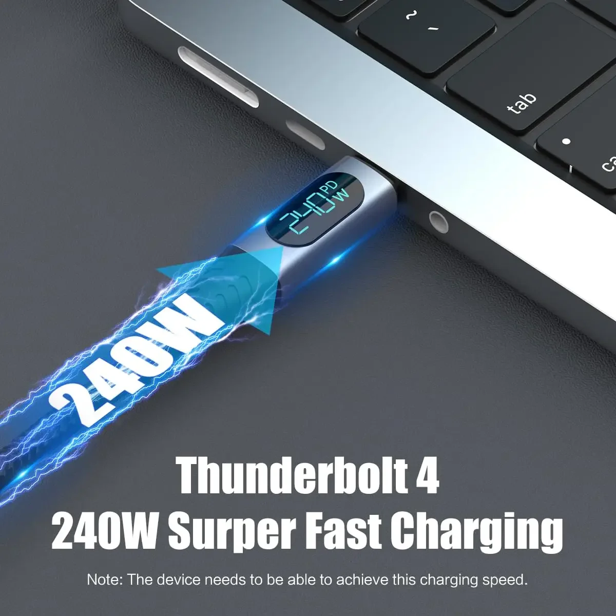 Premium USB4 Cable with LED Display - 8K/60Hz, 40Gbps, 240W PD Charging