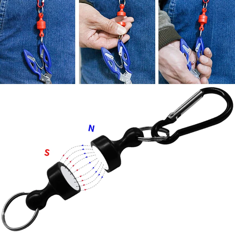 Fishing Magnetic Net Release Holder Fly Fishing Retractor Net Release Clip  with Keychain Carabiner Fishing Clip - AliExpress