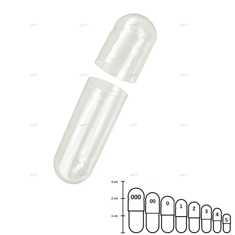 Vegetarian Vegan Kosher Halal Certified Empty Pill Capsules - 1000PCS, Size 00 0, HPMC, Hollow and Separated