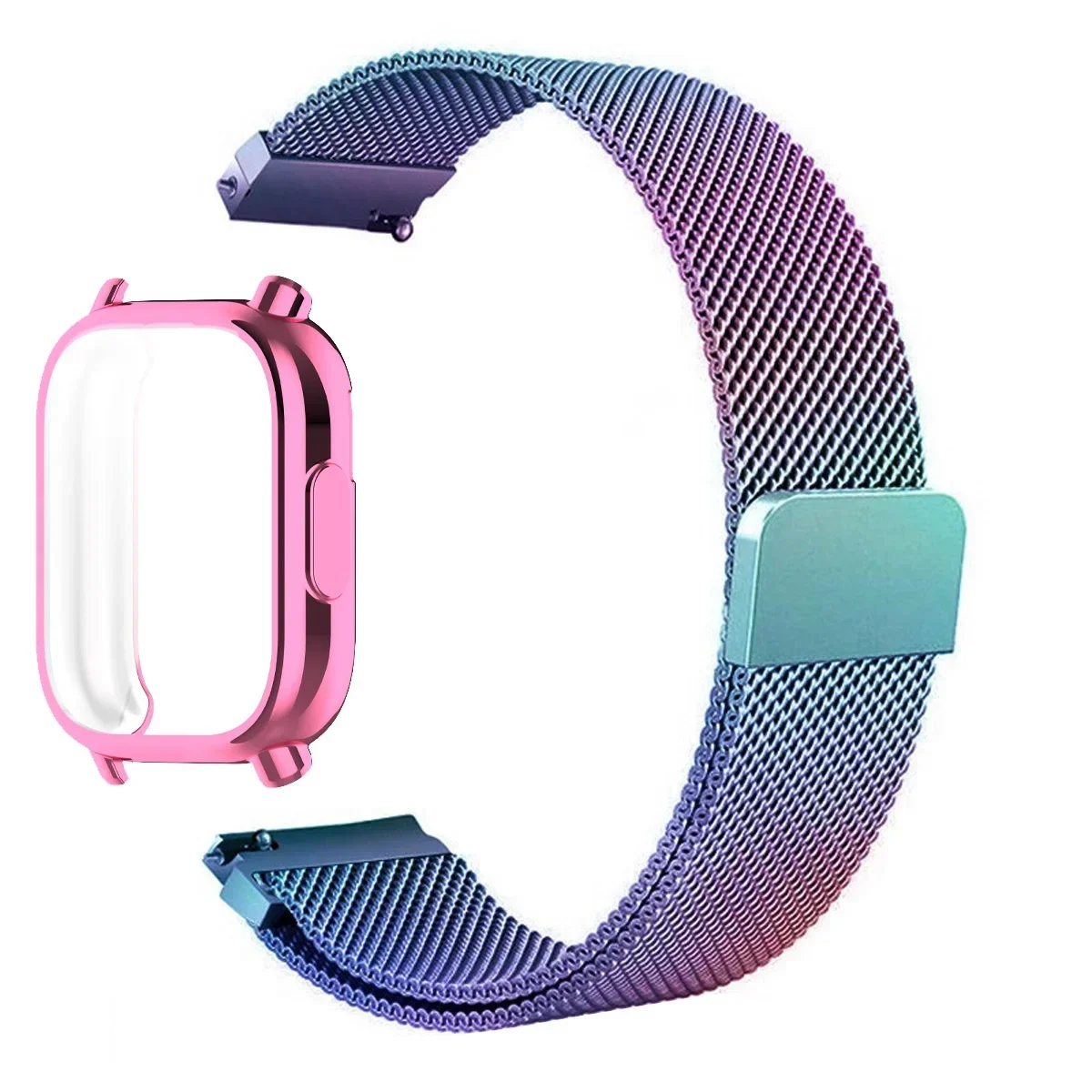 Milanese Mesh Strap with Case and Screen Protector - Premium Watchband Bracelet Accessories