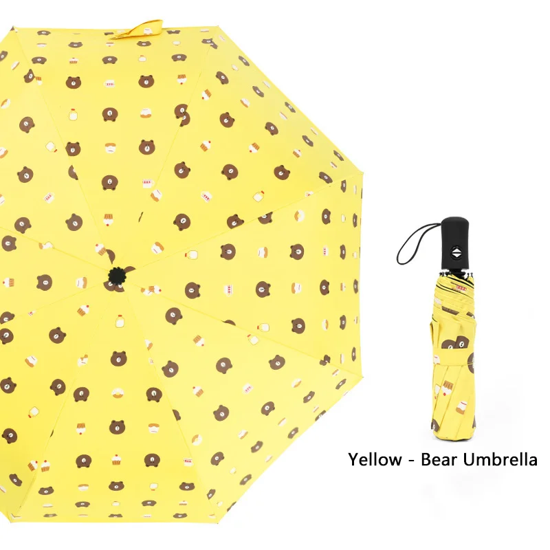 New Bear Umbrella Vinyl Sun Protective Sunshade Three Fold Automatic Umbrellas Brown Bear Umbrella Sun Umbrellas 12 S15e422e0a1cc45a3ad7275e3c440f108h