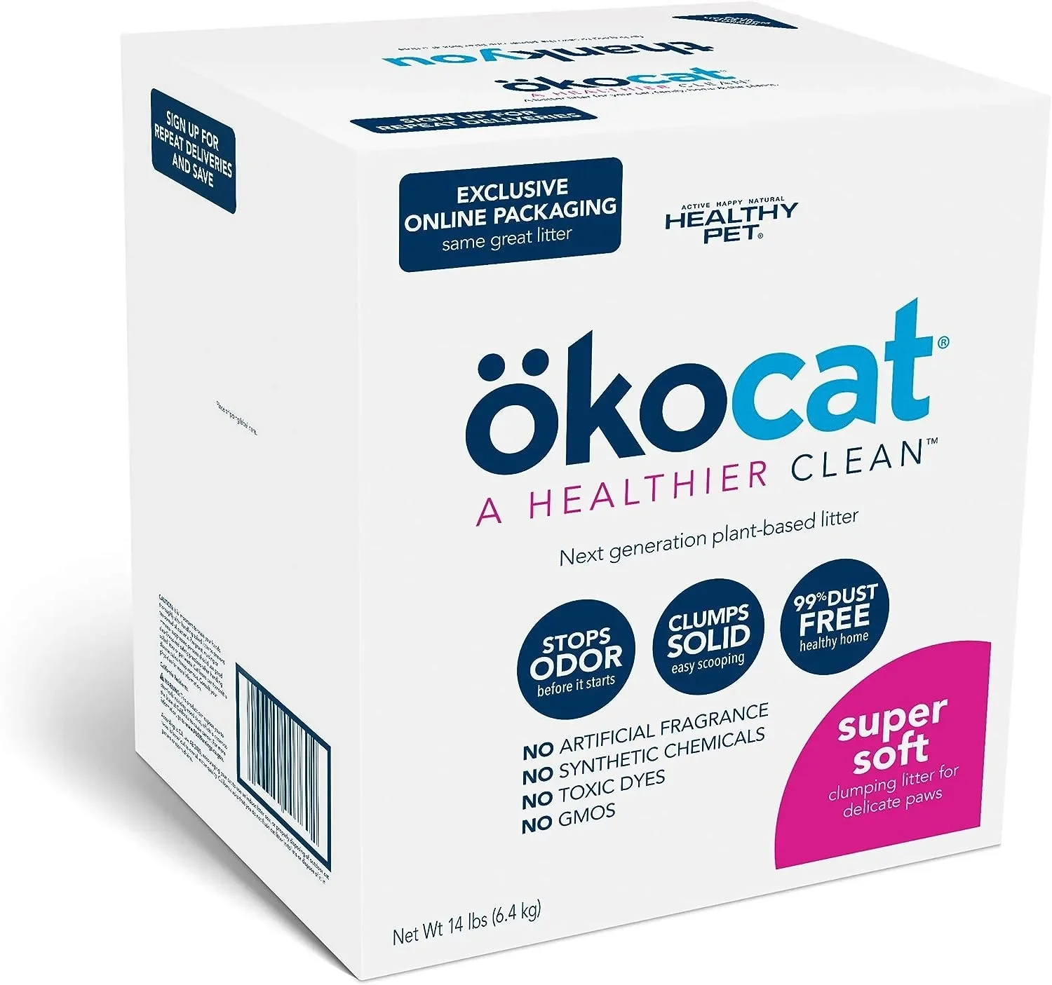 

Super Soft Natural Wood Clumping Cat Litter with Odor Control 14 lbs Large