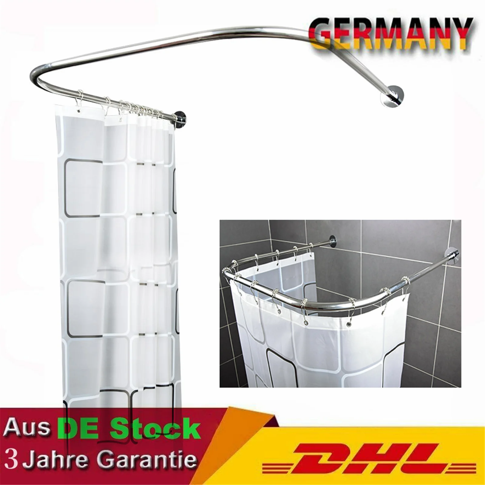 Durable Waterproof Shower Curtain with Hooks
