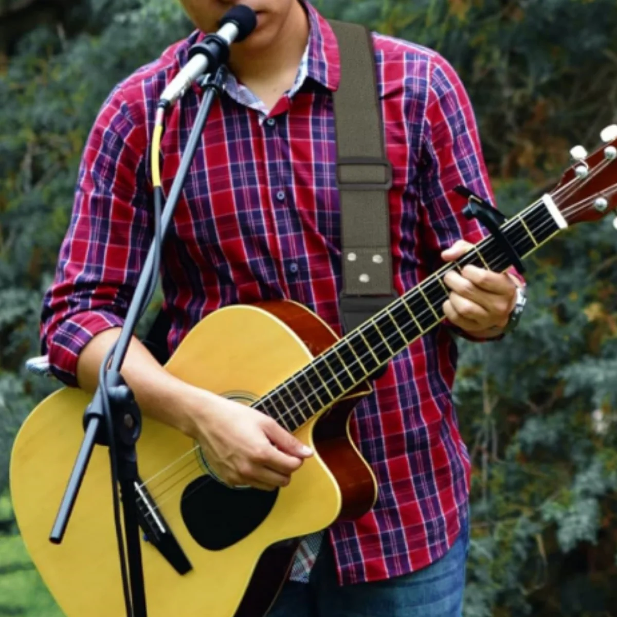 P&P Verstellbarer E-Gitarrengurt aus reiner Baumwolle, tragbarer Gitarrengurt aus Baumwolle, verschleißfest, einfach zu bedienender Instrumentengurt – Detail 9