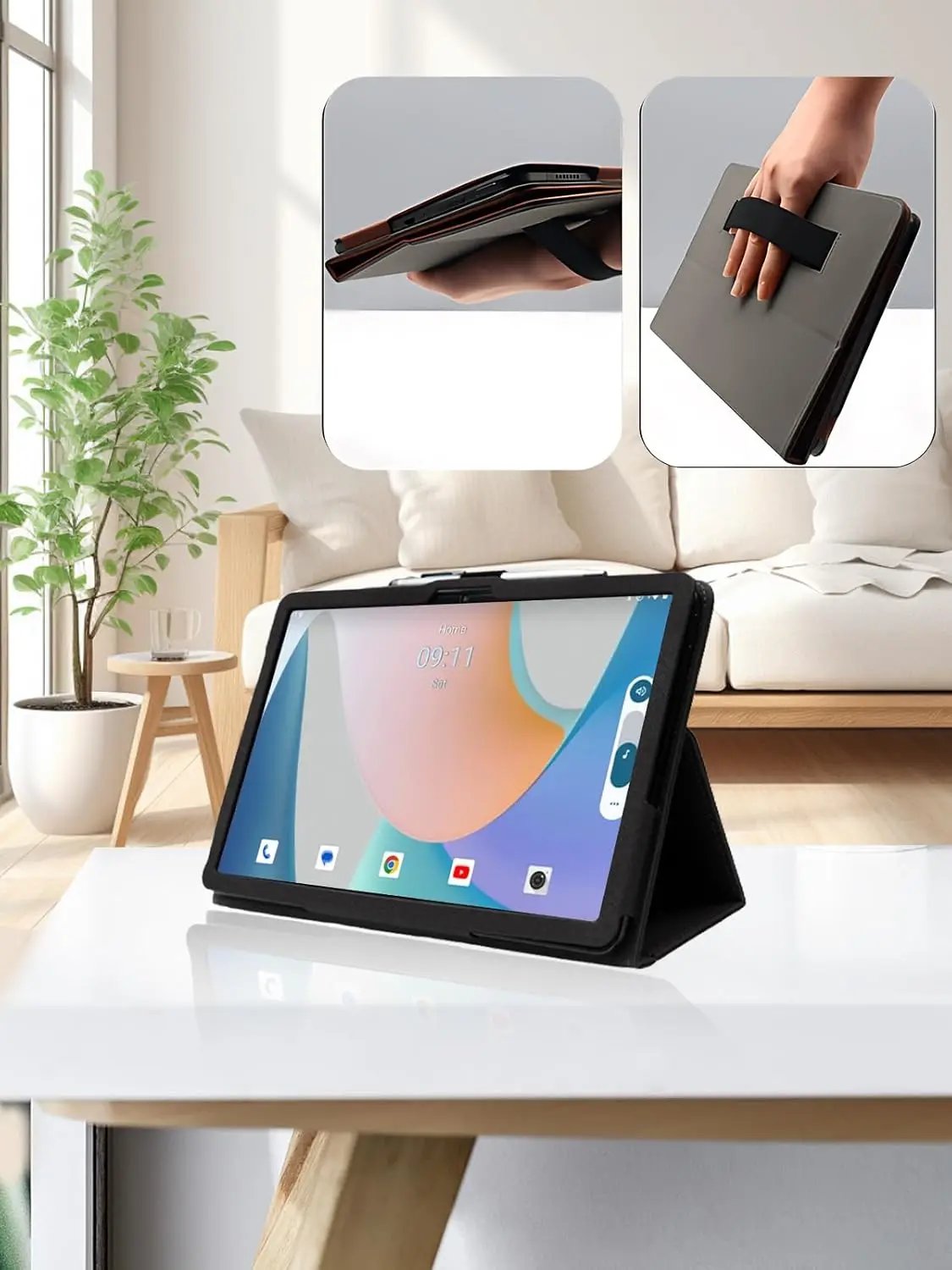 Premium PU Leather Flip Stand Cover with Full-Body Protection