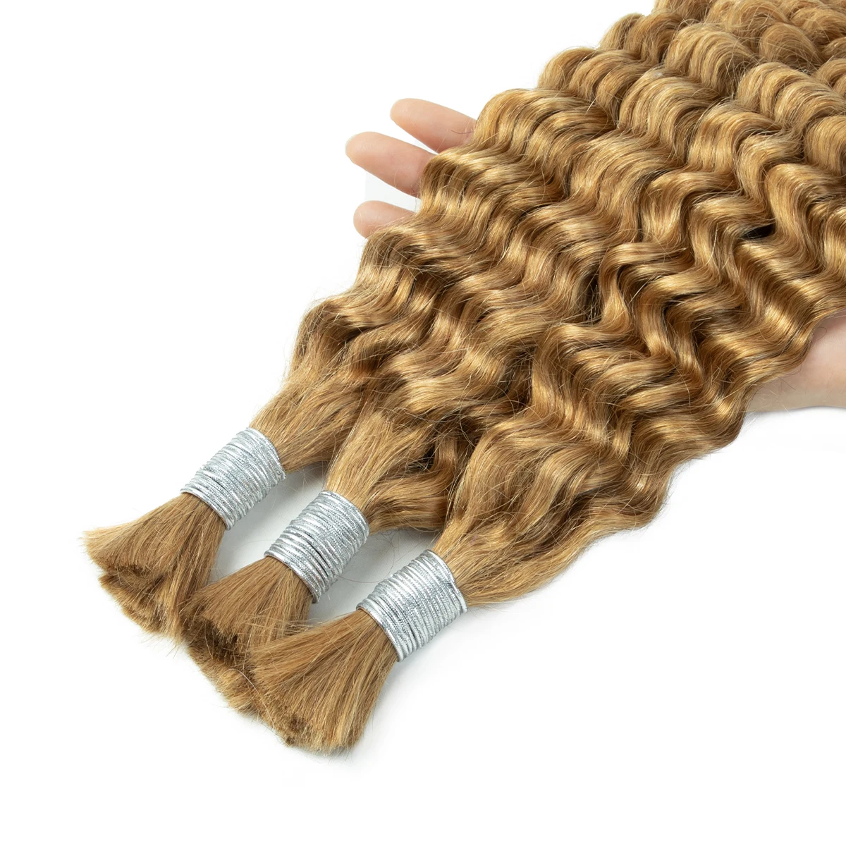 Deep Wave Hair Bulk Extensions Remy Hair Bundles DIY Bulk Braiding Human 30 Inchs 50g/Pack Human For Braiding