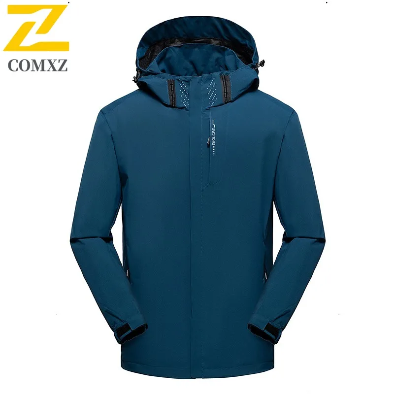 COMXZ Urban Men Jacket New Fashion Hooded Hiking Travel Lightweight Motorcycle Jacket Premium Outdoor Windproof Autumn Clothing