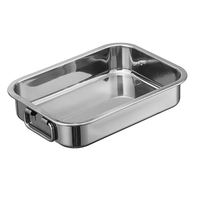 Stainless Steel Deep Roasting Tray with Grill Rack 3