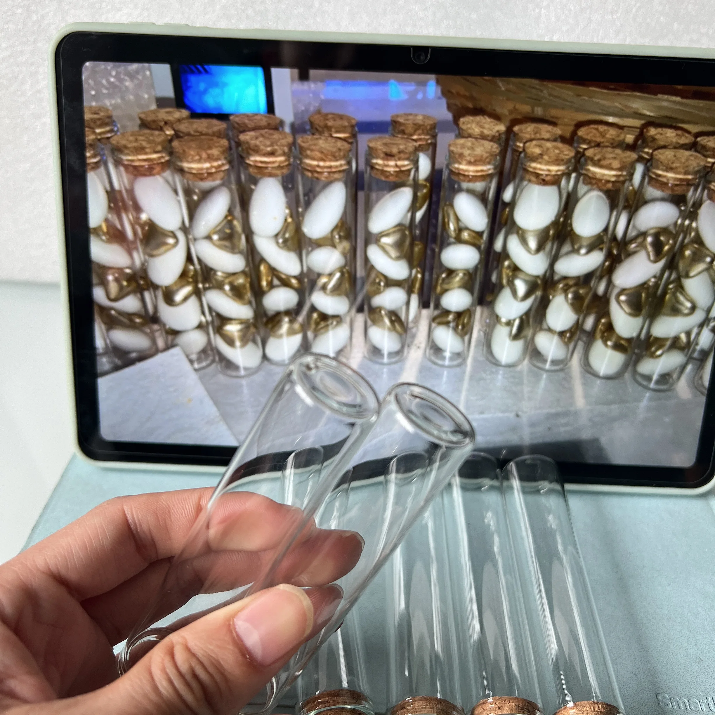 50 Pcs 22x100mm 25ml Glass Bottles Cork Stopper Mini Test Tube Jars Tiny Containers for DIY Crafts Wishing Bottles Wedding Gift