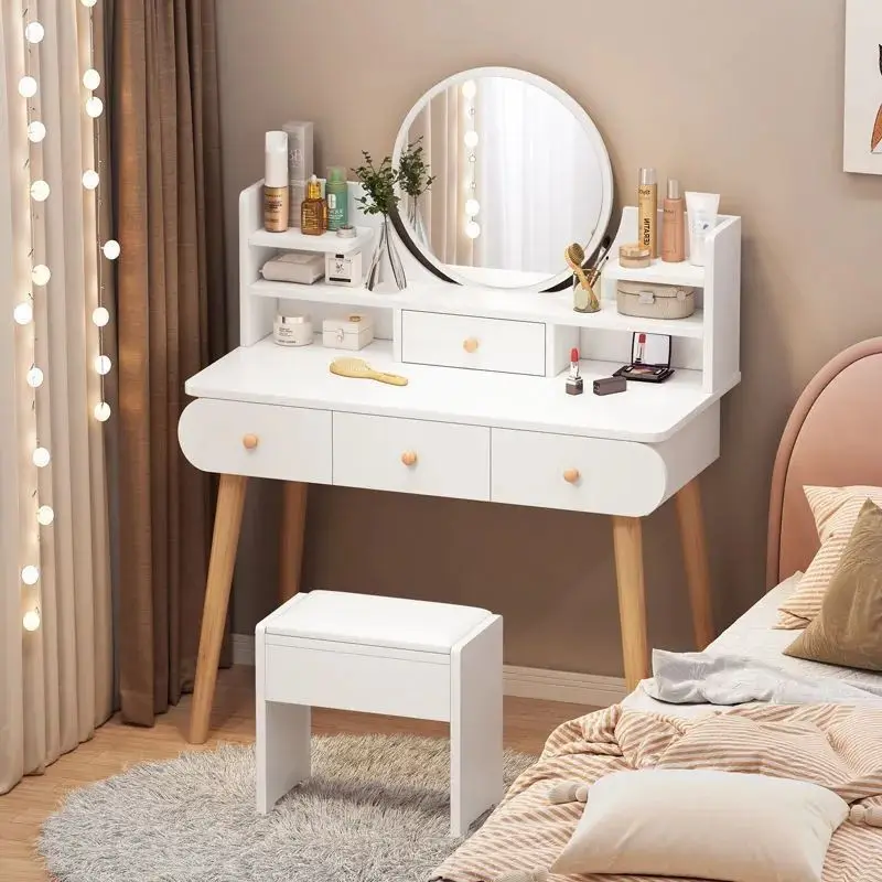 

Luxury bedroom dressing table modern minimalist storage cabinet integrated with simple small Nordic makeup table internet famous