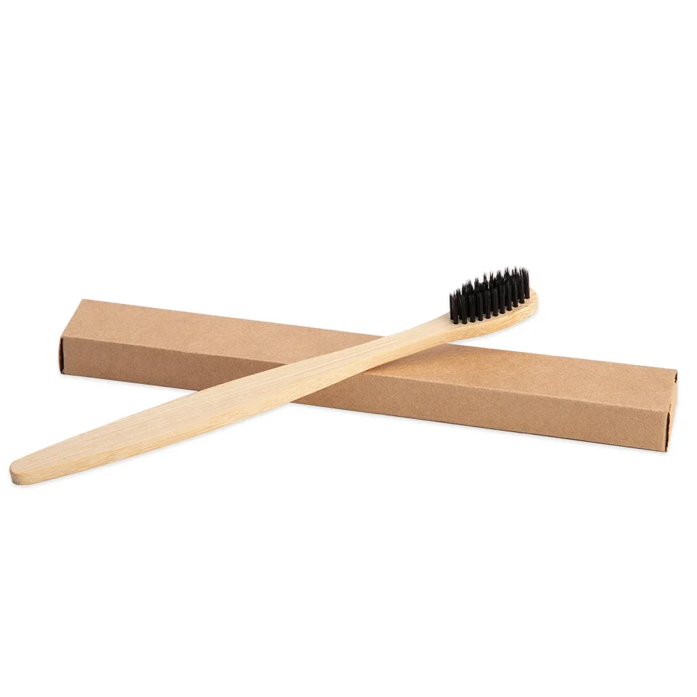 Bamboo Toothbrush Eco-Friendly Product Vegan Tooth Brush Rainbow Black Wooden Soft Fibre Adults Travel Set For Oral Care