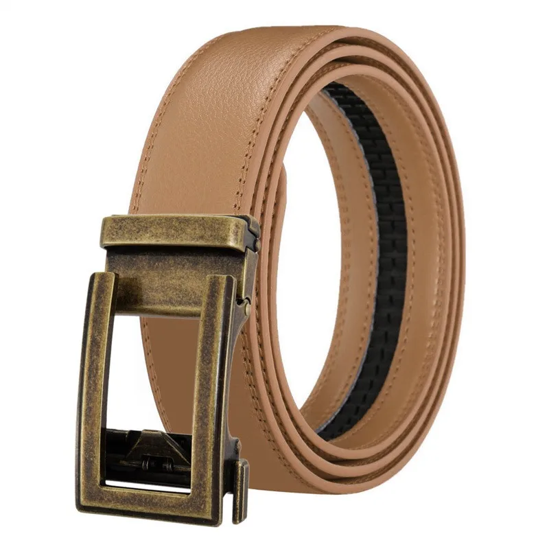 Luxury Men's Leather Belt - High Quality Designer Craftsmanship in White, Blue, Red, Brown