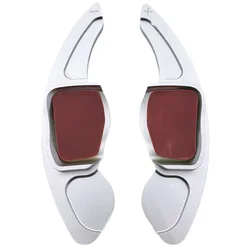 Premium Car Steering Wheel Paddle Shifter Extensions with DSG Gear Sticker (For Type B Silver)