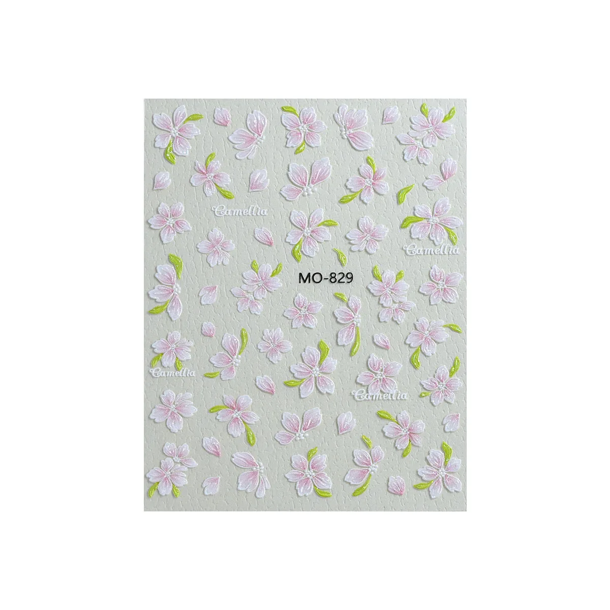 3D 엠보싱 봄 & 여름 분위기 카멜리아 방수 스티커 핑크 프레시 네일 데코 네일 표면용 봄꽃 액센트