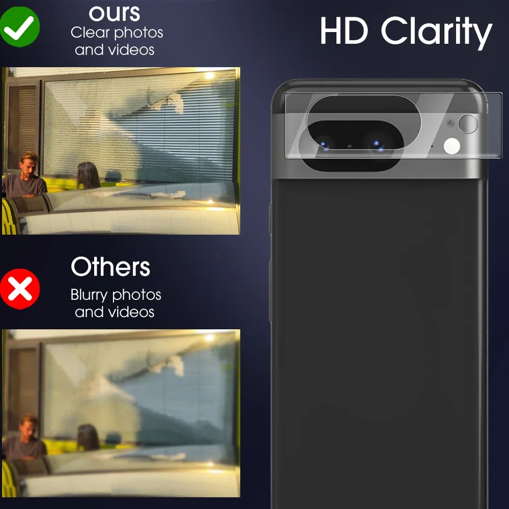 Set of 3 HD Clear Camera Lens Protectors - 9H Tempered Glass Film