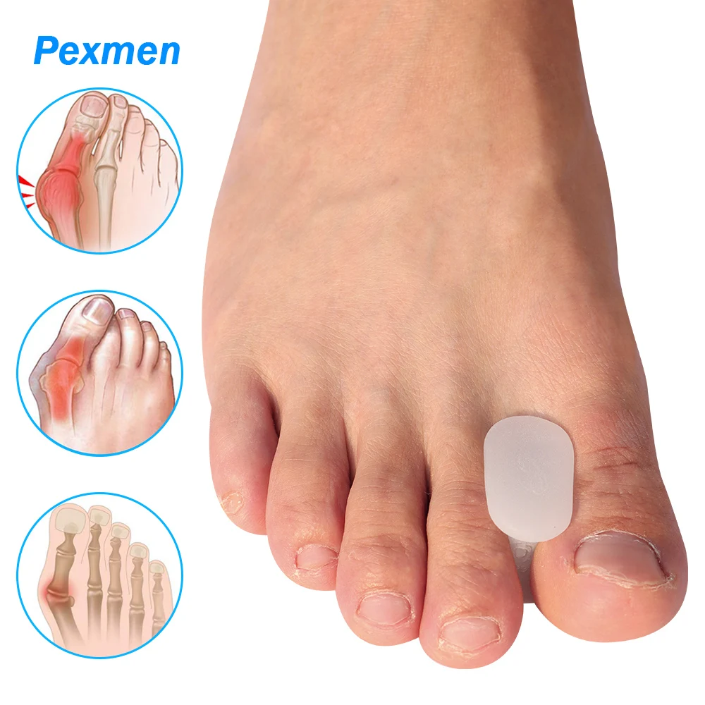

Pexmen 2Pcs Gel Toe Separator Hallux Valgus Bunion Corrector Straightener Toe Protector Spacer for Overlapping and Hammer Toes