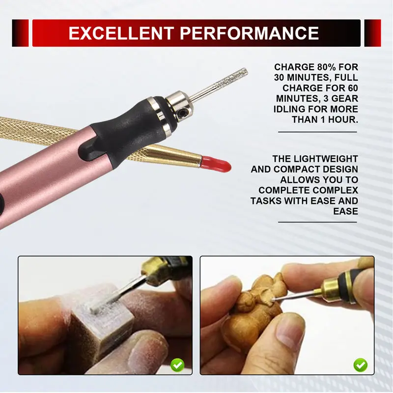 A74P-Rechargeable Cordless Mini Engraver Pen DIY Engraving Tool Kit For Metal Glass Plastic Wood Jewelry Stencils