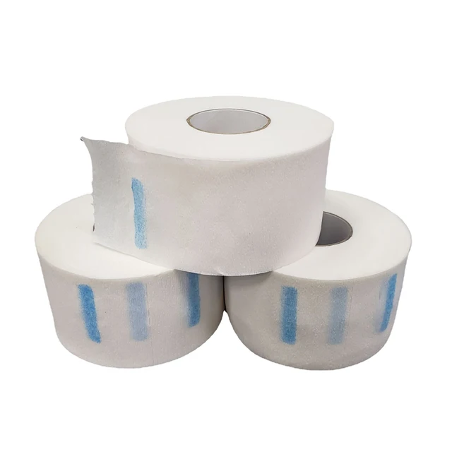 Bandes de Cheveux Blanches Ajustables en Papier pour Salon de Coiffure, Accessoire pour Coupe de Poulet, Barbier, 1 Rouleau, 100 Pièces 1