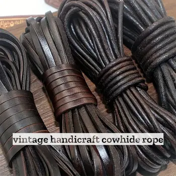 5 Yards Genuine Leather Cord – Round/Flat 1