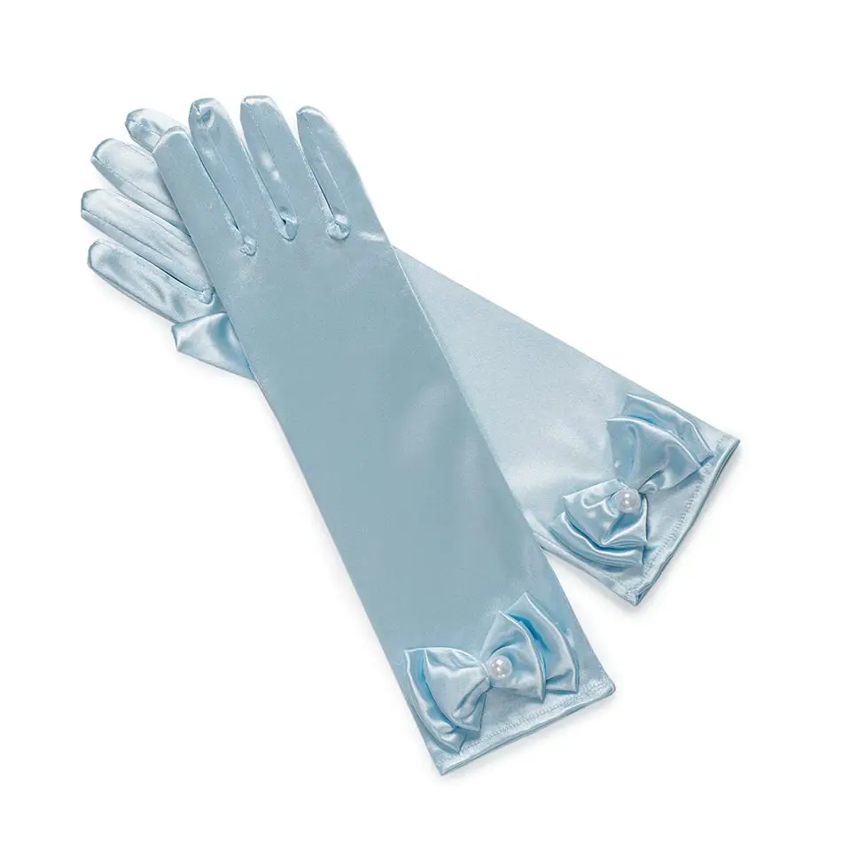 Muababy Girl Snow White Gloves Dress up Party Supplies Children Princess Cosplay Costume for Elsa Anna Belle Gloves princess accessories set children dance gloves girls satin gloves
