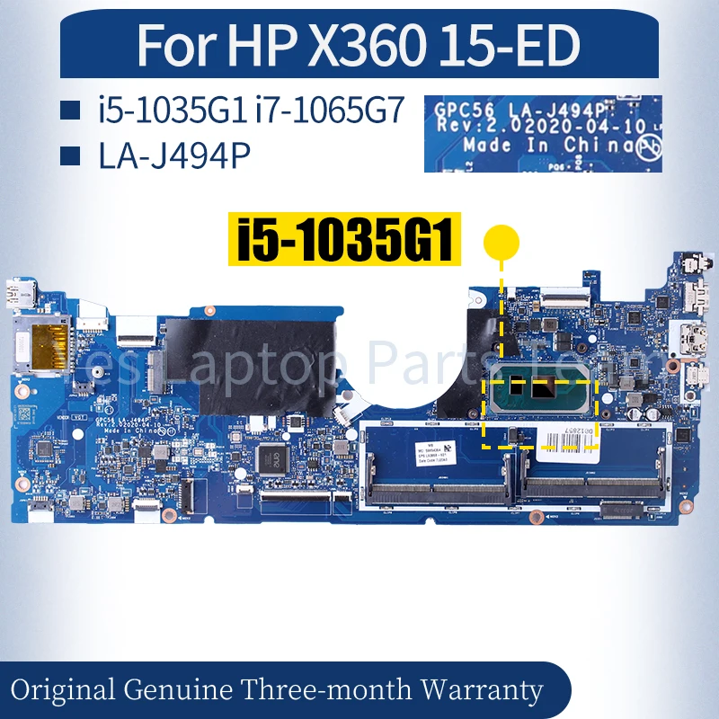 

LA-J494P For HP X360 15-ED Laptop MainboardL93870-601 L93868-601 i5-1035G1 i7-1065G7 Notebook Motherboard