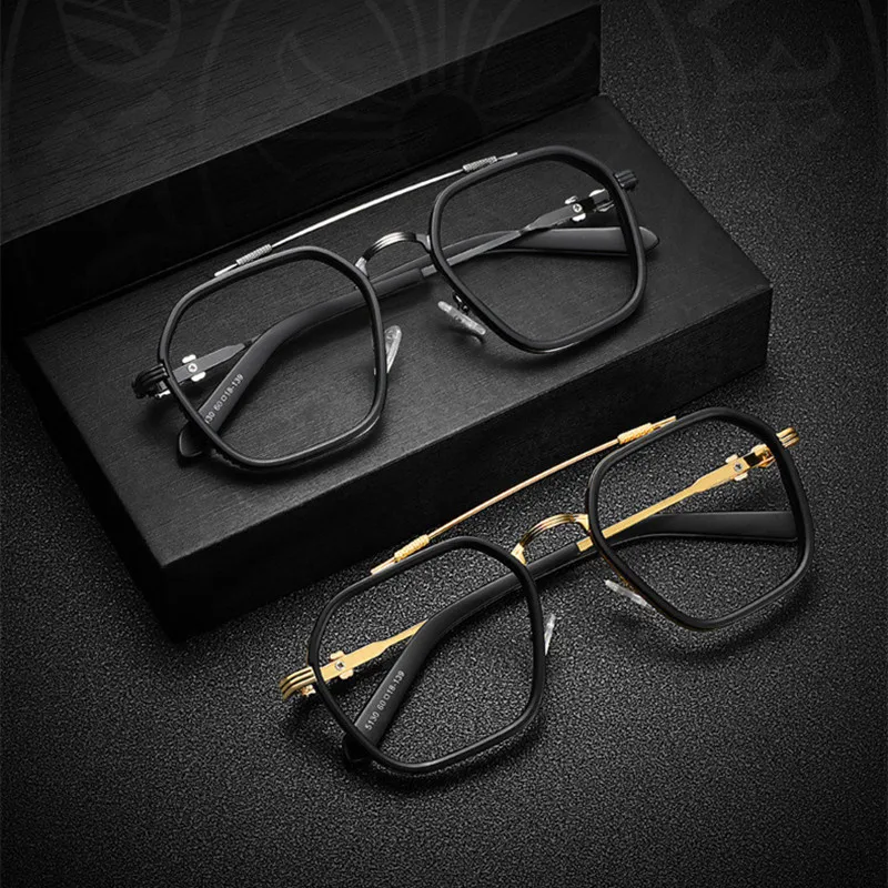 HDCRAFTER High Quality Pure Titanium 150mm Glasses Frames Prescription Men Myopia Optical Lenses Glasses Goggles gafas graduadas