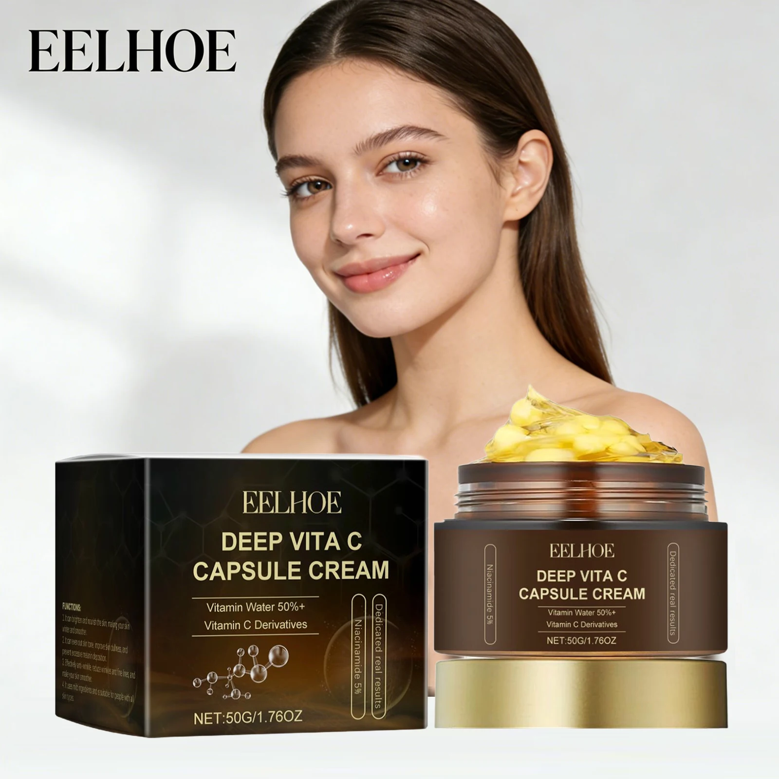 Vita C Capsule Cream Remove Dark Spots Brightening Firming Skin Fade Fine Lines Repair Dull Moisturizing Facial Cream Skin Care