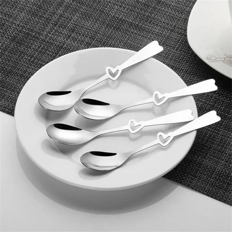 

Smooth Edges Coffee Stirring Spoons 12g Heart-shaped Spoon Fork Machine Throwing Stainless Steel 410 Cute Stirring Scoop