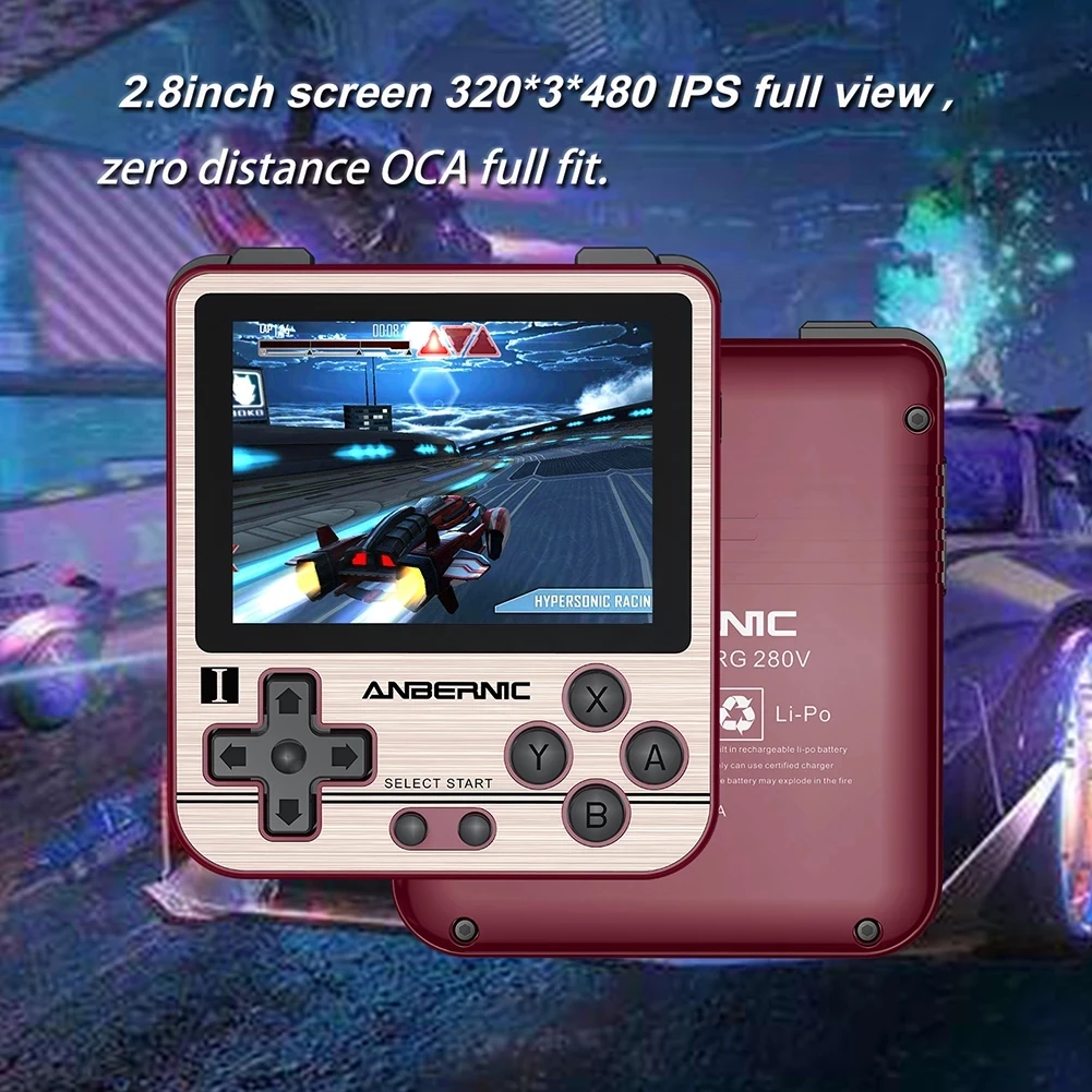 

RG280V ANBERNIC Handheld Retro Game Console Open Sourse System CNC Shell PS1 Game Player Portable Pocket Player w/ TF Card