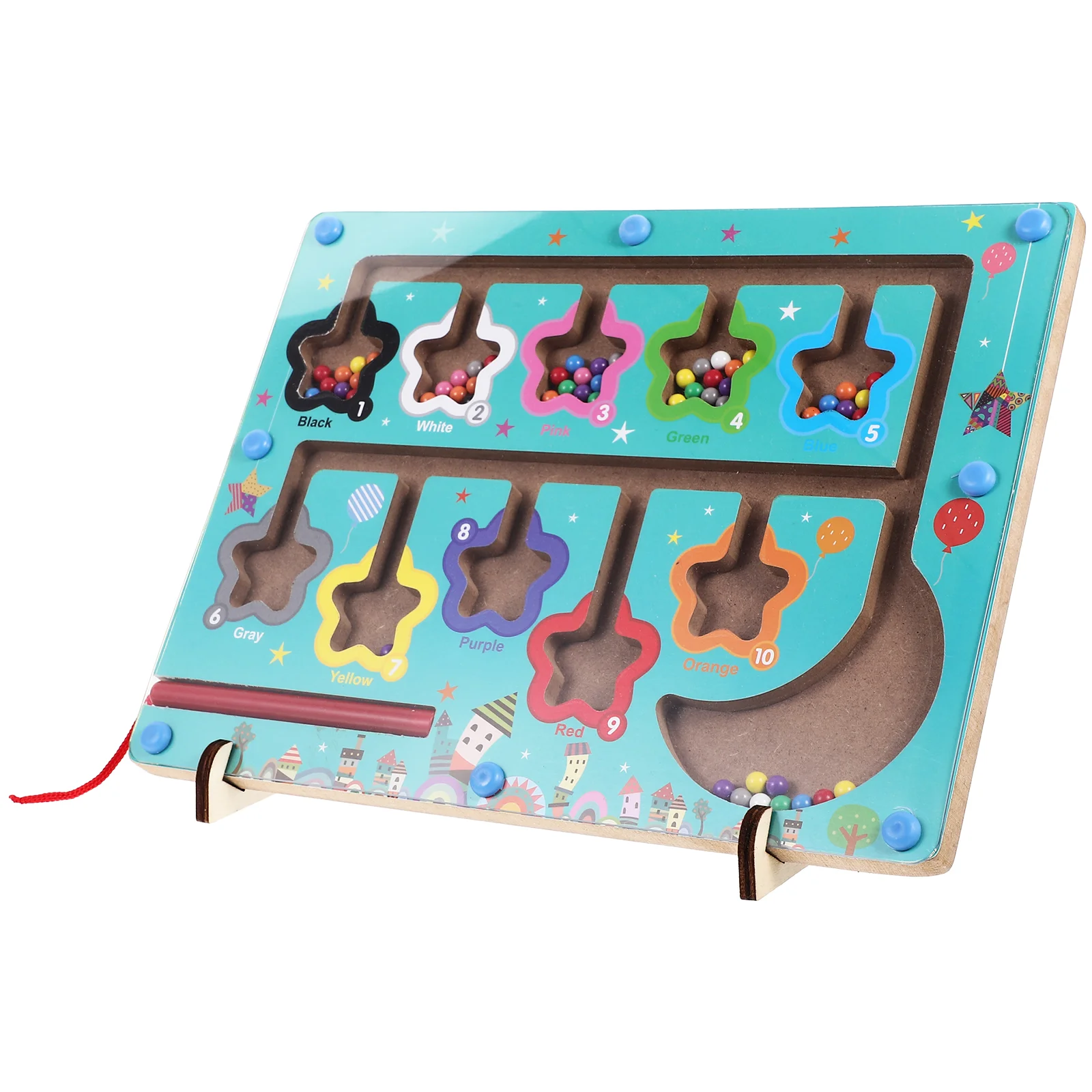 

1 Set Magnetic Color and Number Maze Toy Educational Magnetic Bead Maze Board