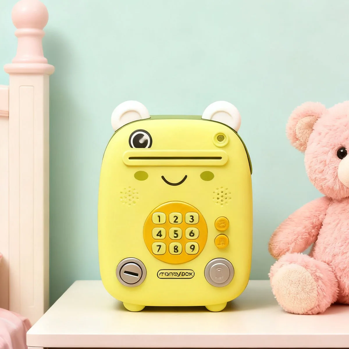 Childrens Frog Bank Money Box Combination Lock