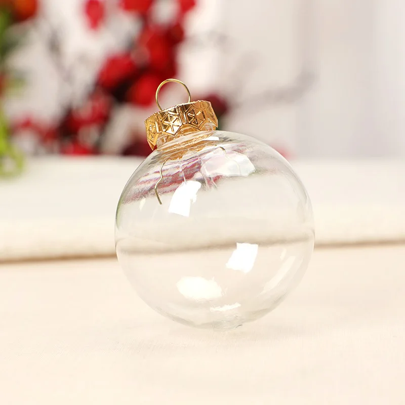 thumbnail image 1 of 10 bolas navideñas transparentes de plástico para rellenar, adornos colgantes para árbol de Navidad, decoraciones para fiestas de Año Nuevo y el hogar, 1 of 5