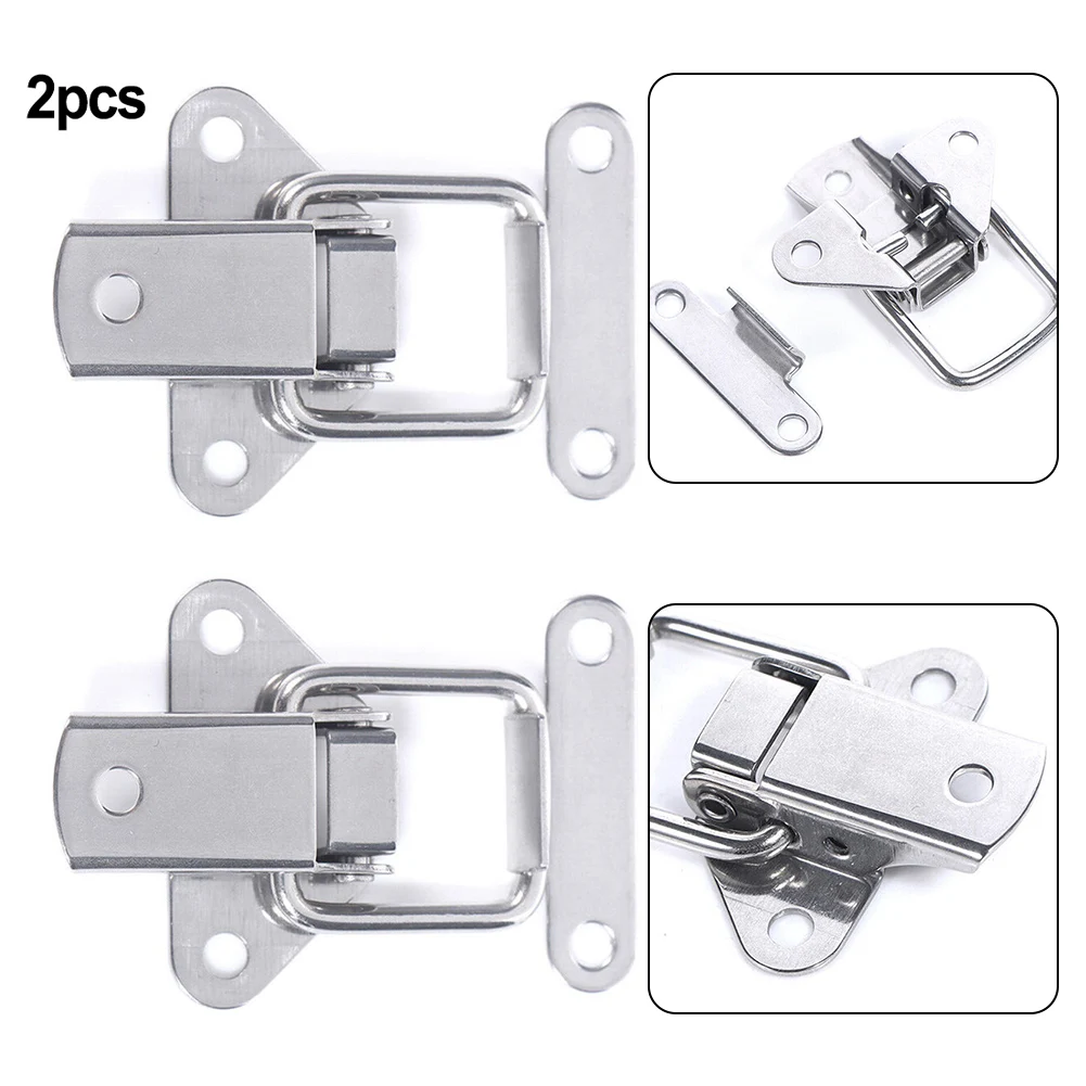 

2pc Duck-mouth Buckle Stainless Steel Vintage Mini Lock Chest Box Gift Suitcase Case Buckles Toggle Hasp Latch Catch Clamp