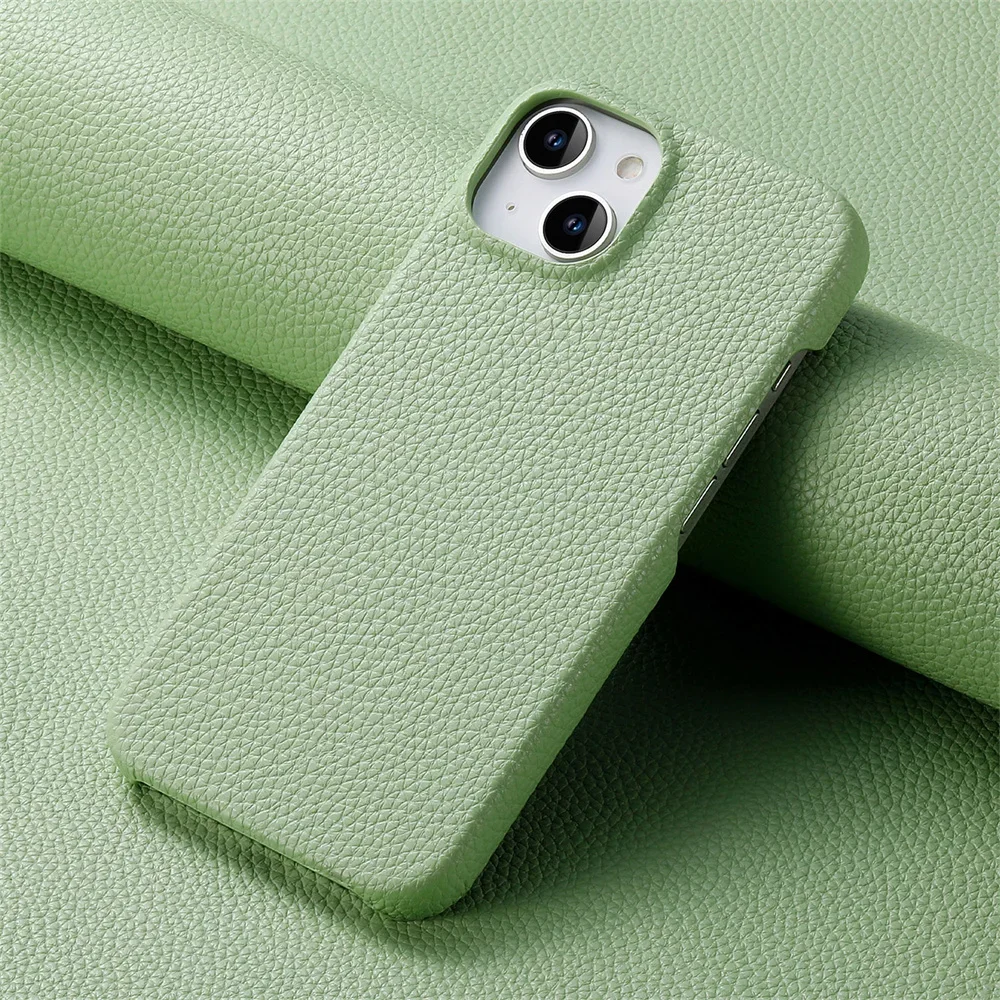 Luxury Litchi Grain Leather Shockproof Frameless Slim Phone Case
