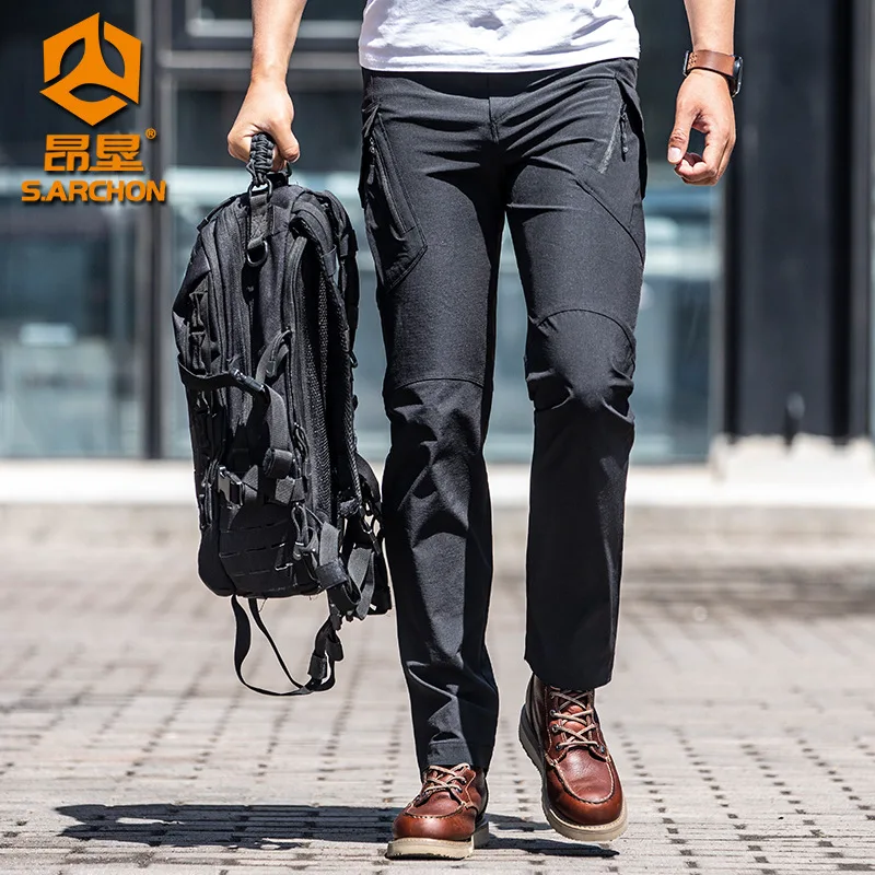 

S.ARCHON Summer Ix9 Tactical Pants Men's Ultra Thin Breathable Quick Drying Pants Military Fan Training Outdoor Work Pants
