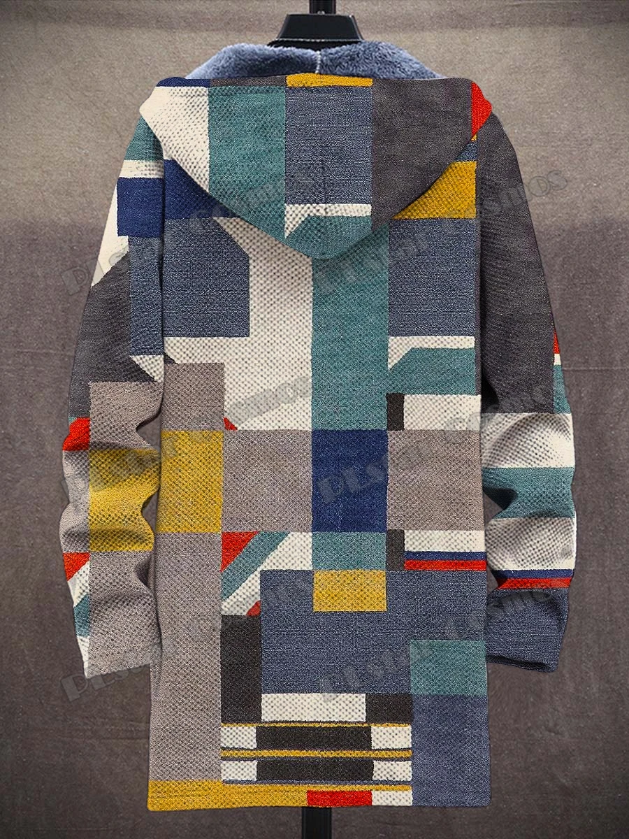 Weihnachten & Farbverlauf Streifen Muster 3D Gedruckt Herrenmode Plüsch Dicken Kapuzenmantel Winter Lässige Warme Reißverschlussjacke CM07 – Detail 12