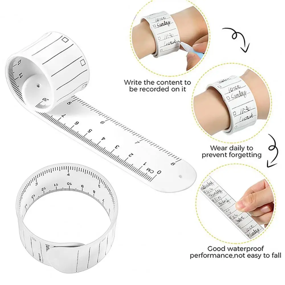 Note Bracelet Set Silicone Notepad Wristband Waterproof Silicone Memo Wristband Set with Ballpoint Pen Eraser Reusable for Notes