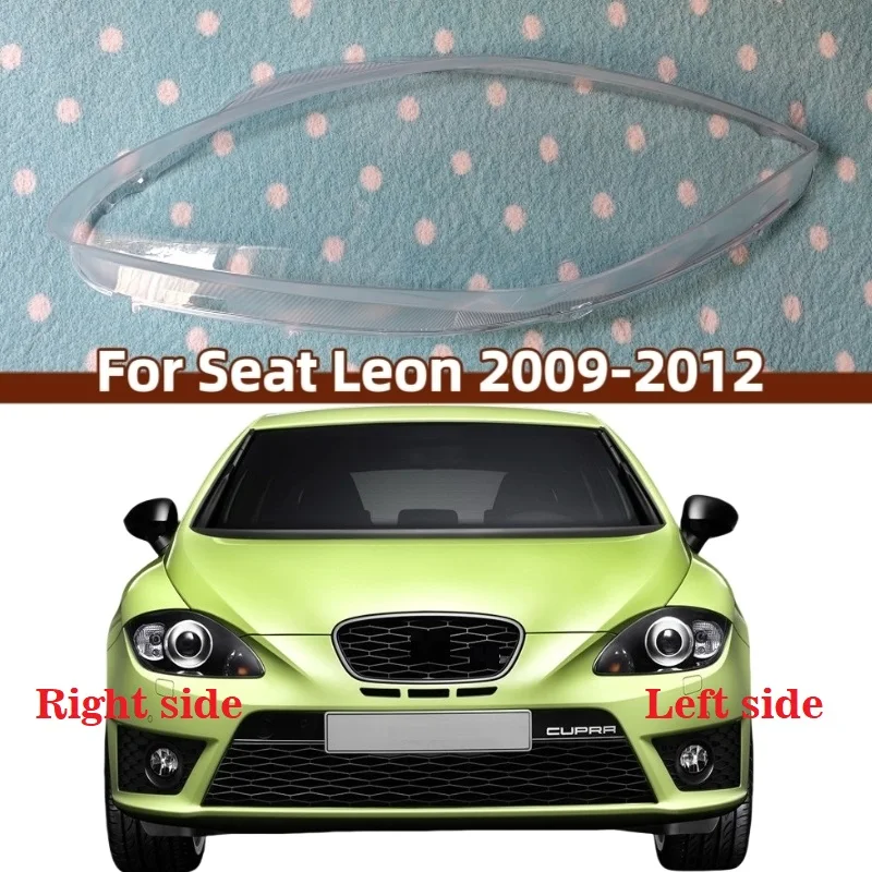 For Seat Leon 2009 2010 2011 2012 Headlights Cover Headlamp Shade Transparent Lampshade Lamp Shell Replace Original Glass Lens