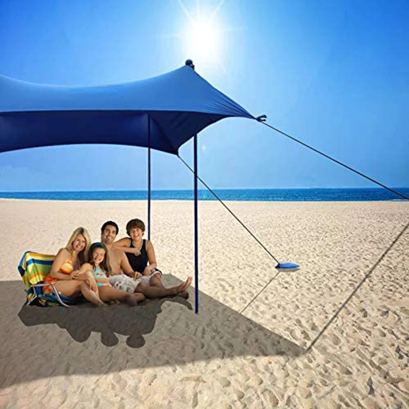 Parasol de playa, toldo de playa, tienda de campaña, refugio solar, toldo,  Camping al aire libre portátil ligero, tela elástica de Lycra - AliExpress