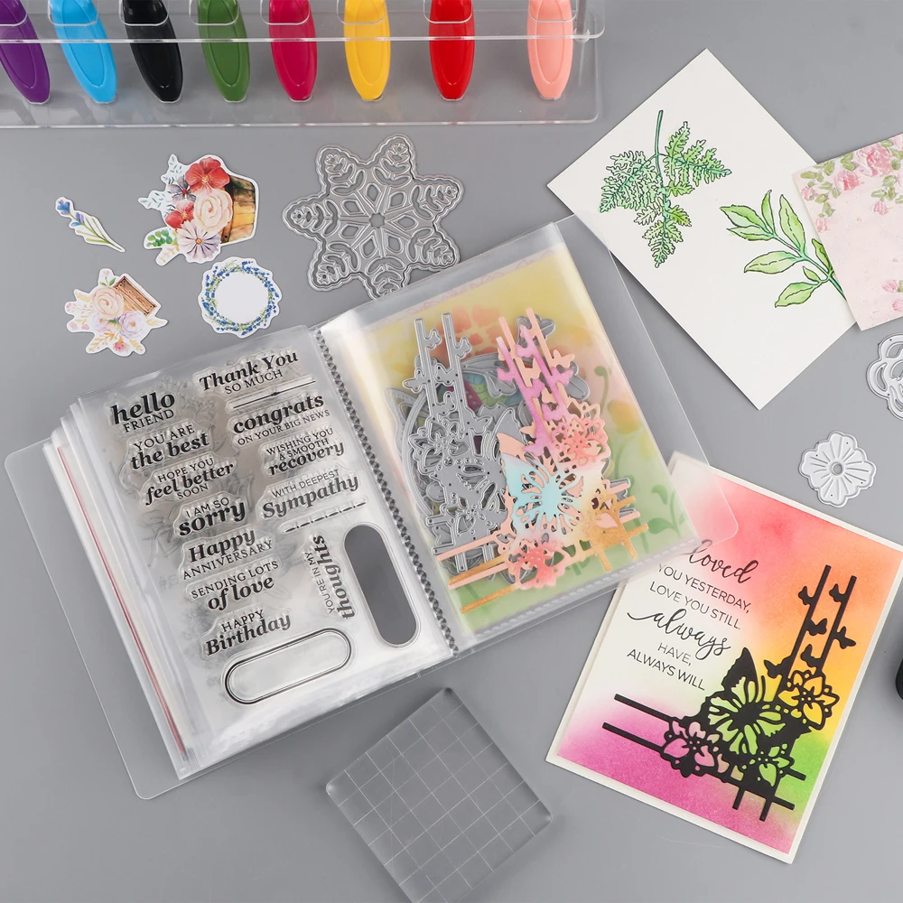 5x6.4inches Stamp Cutting Dies Storage Book Organizer Folder Perfect For Postcards Stickers Album Hold New DIY Tool