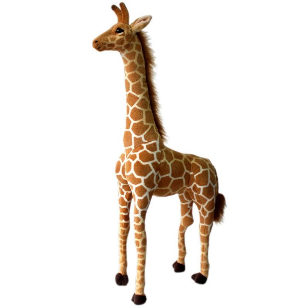 50CM Simulation Giraffe Plush Toy fForced Real Modeling Sika Deer Doll Send Children Birthday Gifts Family Zoo Ornaments container tissue box american creative retro paper box handmade wrought iron container modeling paper box decorative ornaments