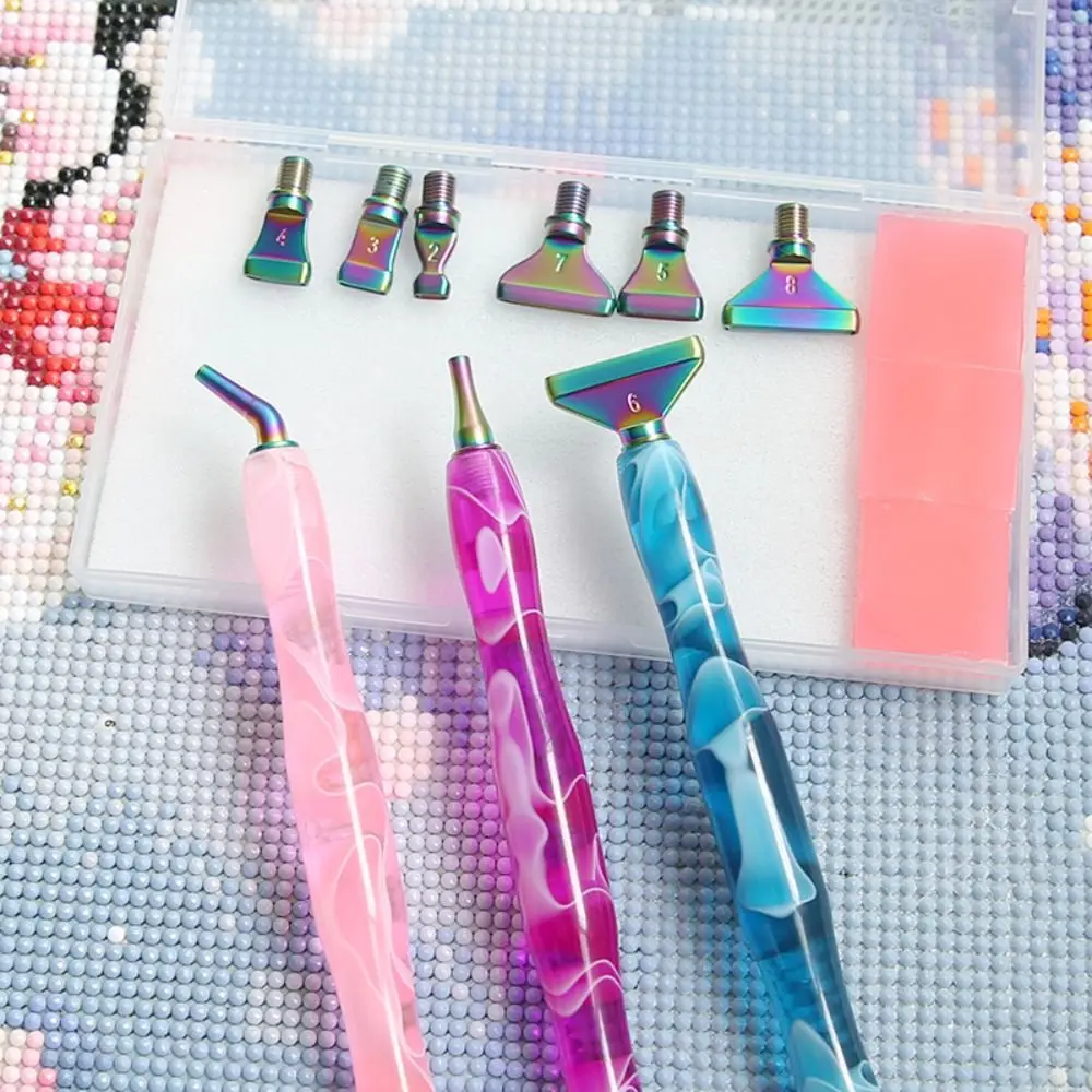 Resin Point Drill Pen 5D Diamond Painting Pen Replacement Metal Point Drill Pen Head Set Cross Stitch Diamond Painting Accessory