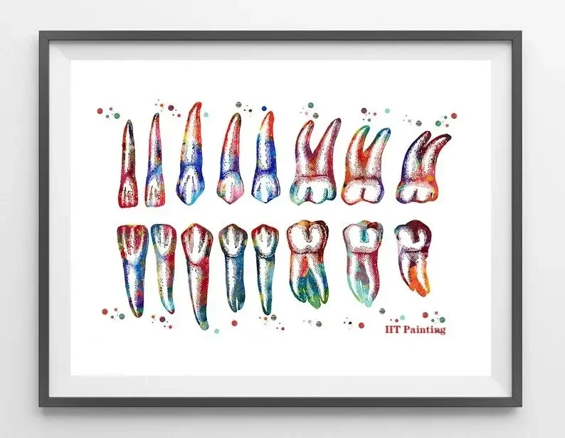 Modern Dental Art - Tooth Implant Anatomy Canvas Poster