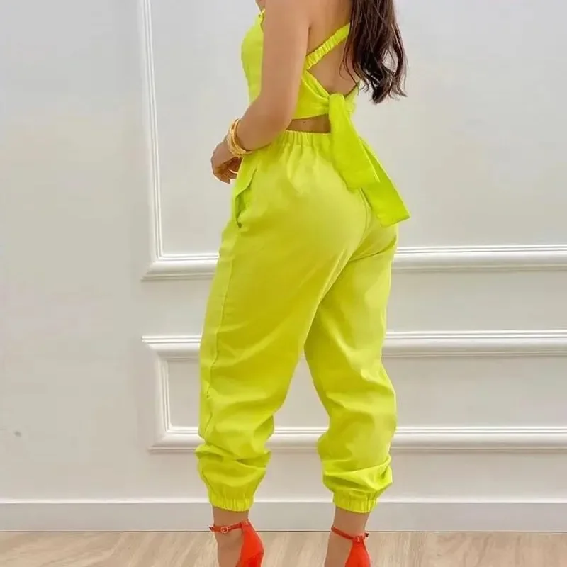 Women's Jumpsuit Elegant Sexy Suspender Printed Jumpsuits Casual Hip Waist Overalls Romper For Women Spring Summer 2024