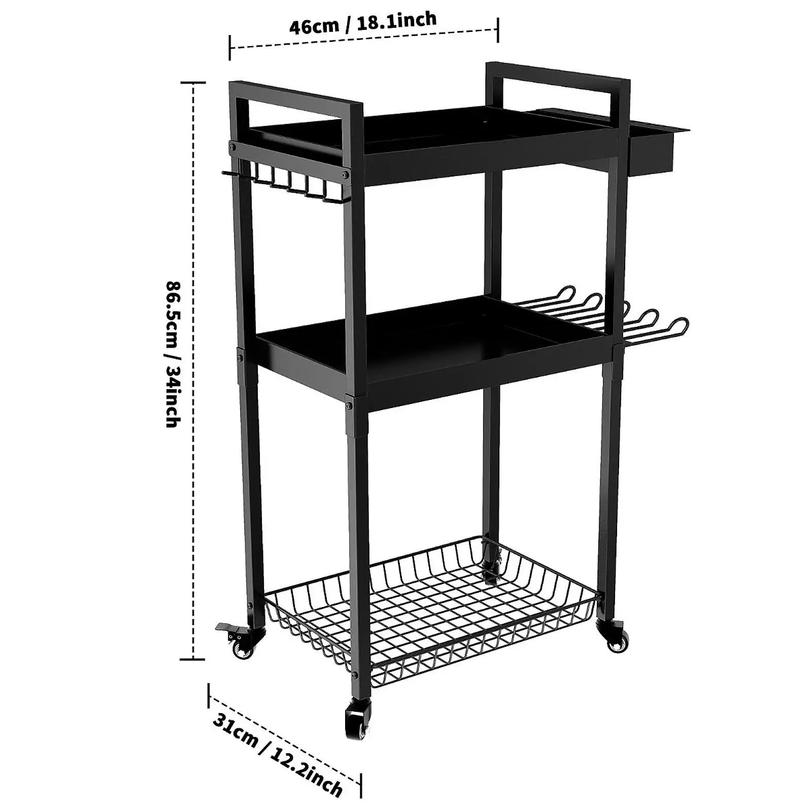 Power Tool Organizer Cart Power Tool Box Utility Cart for Workshop Office 6