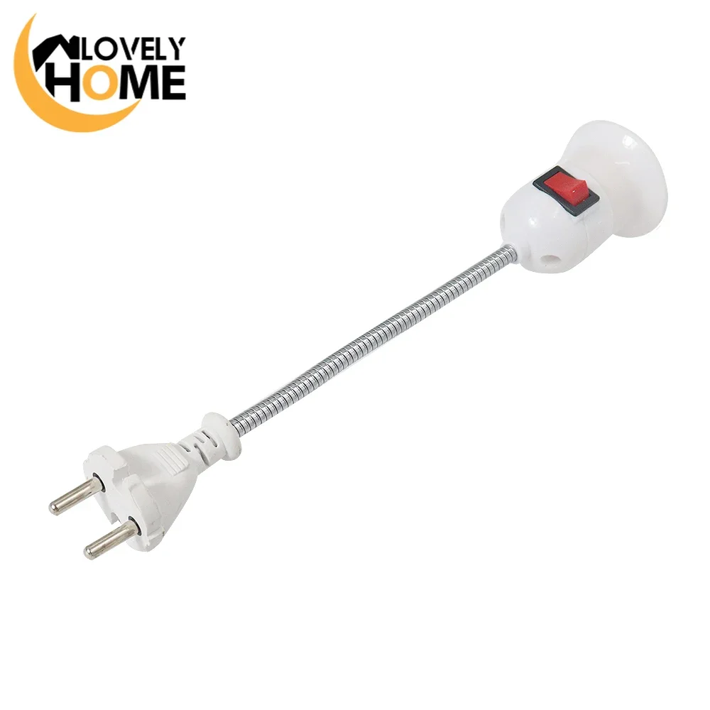 1PC E27 Flexible Extension Converter LED Light Lamp Bulb Extend Adapter Socket Wall Socket Lamp Base Holder Screw EU Plug lamp holder lamp bulb holder socket converter lamp base lamp socket adapter lamp socket extender